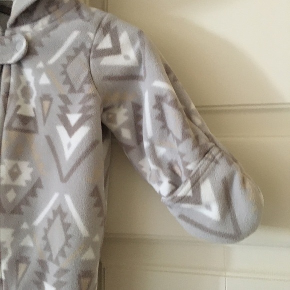 Carters (3M) Infant One piece Baby Footie Outerwear Hooded Fleece Foldover Mitts - Picture 4 of 8